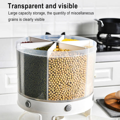 10 Kg 6-In-1 Kitchen Food Container Organizer With 360 Degree Rotatable Design